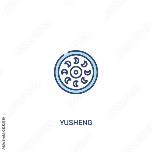 yusheng concept 2 colored icon. simple line element illustration. outline blue yusheng symbol. can be used for web and mobile ui ux.