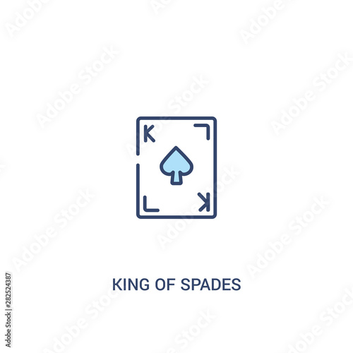 king of spades concept 2 colored icon. simple line element illustration. outline blue king of spades symbol. can be used for web and mobile ui/ux.