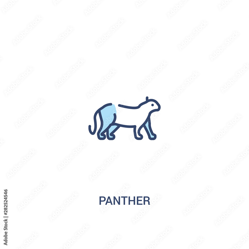 panther concept 2 colored icon. simple line element illustration. outline blue panther symbol. can be used for web and mobile ui/ux.