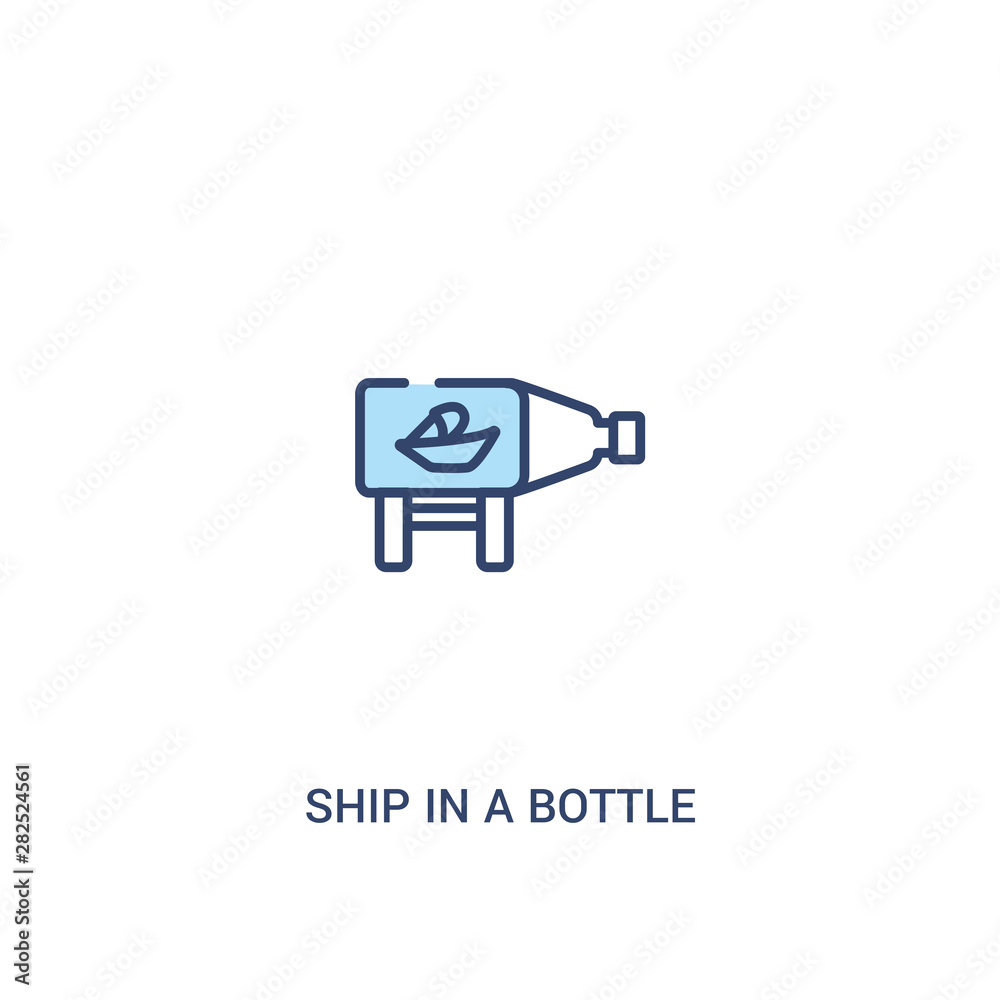 ship in a bottle concept 2 colored icon. simple line element illustration. outline blue ship in a bottle symbol. can be used for web and mobile ui/ux. ship in a bottle concept 2 colored icon. simple line element illustration. outline blue ship in a bottle symbol. can be used for web and mobile ui/ux.