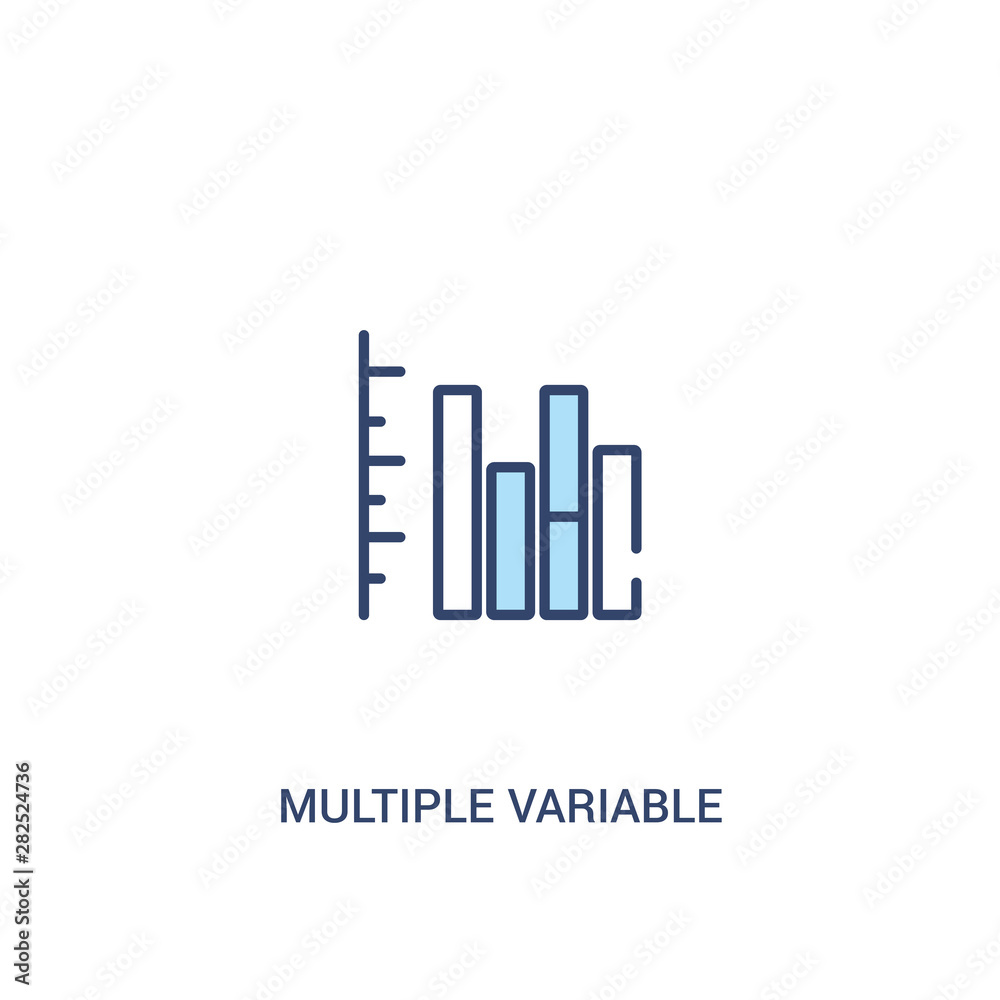 multiple variable vertical bars concept 2 colored icon. simple line element illustration. outline blue multiple variable vertical bars symbol. can be used for web and mobile ui/ux.