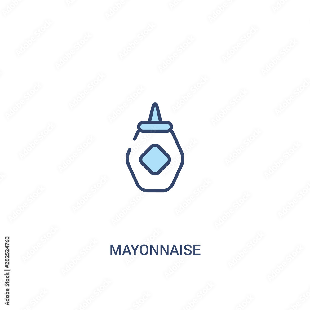 mayonnaise concept 2 colored icon. simple line element illustration. outline blue mayonnaise symbol. can be used for web and mobile ui/ux.