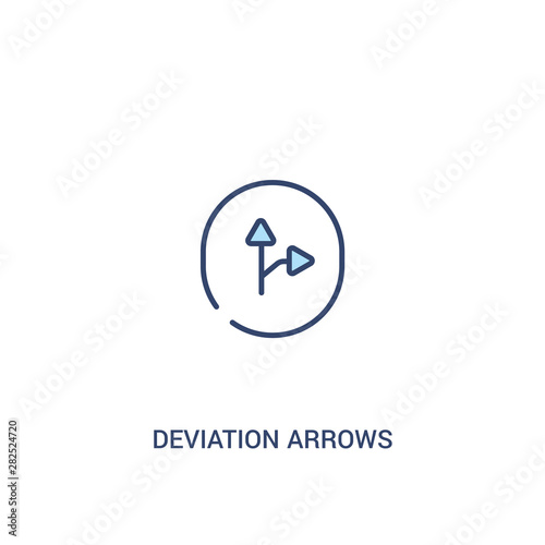 deviation arrows concept 2 colored icon. simple line element illustration. outline blue deviation arrows symbol. can be used for web and mobile ui/ux.