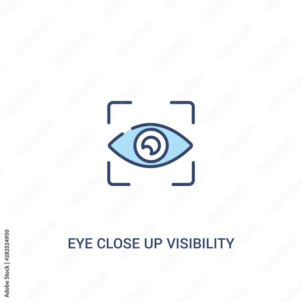 eye close up visibility button concept 2 colored icon. simple line element illustration. outline blue eye close up visibility button symbol. can be used for web and mobile ui/ux. eye close up visibility button concept 2 colored icon. simple line element illustration. outline blue eye close up visibility button symbol. can be used for web and mobile ui/ux.