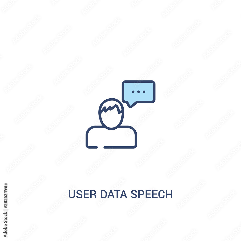 user data speech interface concept 2 colored icon. simple line element illustration. outline blue user data speech interface symbol. can be used for web and mobile ui/ux. user data speech interface concept 2 colored icon. simple line element illustration. outline blue user data speech interface symbol. can be used for web and mobile ui/ux.