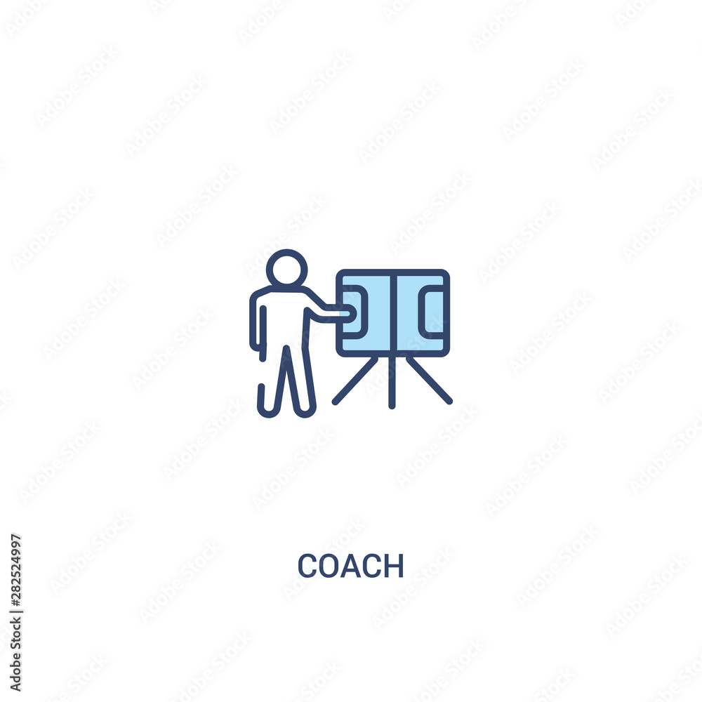 coach concept 2 colored icon. simple line element illustration. outline blue coach symbol. can be used for web and mobile ui/ux. coach concept 2 colored icon. simple line element illustration. outline blue coach symbol. can be used for web and mobile ui/ux.