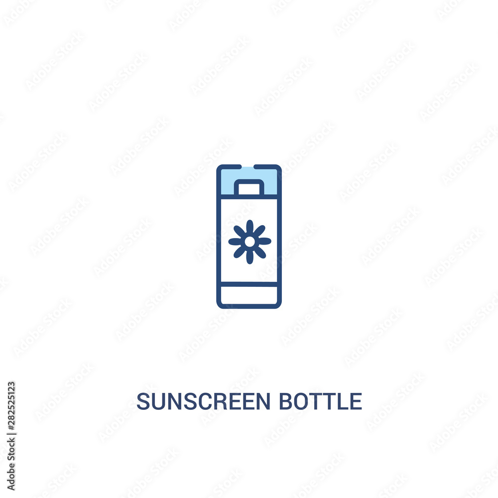 sunscreen bottle concept 2 colored icon. simple line element illustration. outline blue sunscreen bottle symbol. can be used for web and mobile ui/ux. sunscreen bottle concept 2 colored icon. simple line element illustration. outline blue sunscreen bottle symbol. can be used for web and mobile ui/ux.