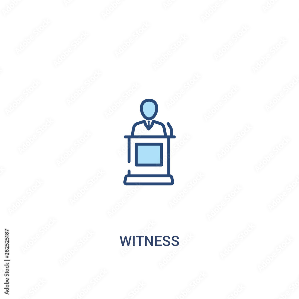 witness concept 2 colored icon. simple line element illustration. outline blue witness symbol. can be used for web and mobile ui/ux.