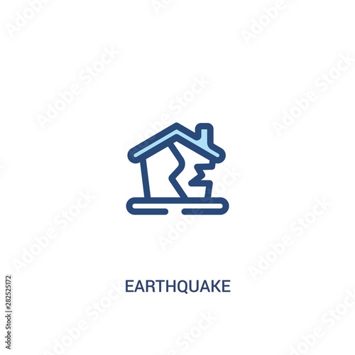 earthquake concept 2 colored icon. simple line element illustration. outline blue earthquake symbol. can be used for web and mobile ui/ux.