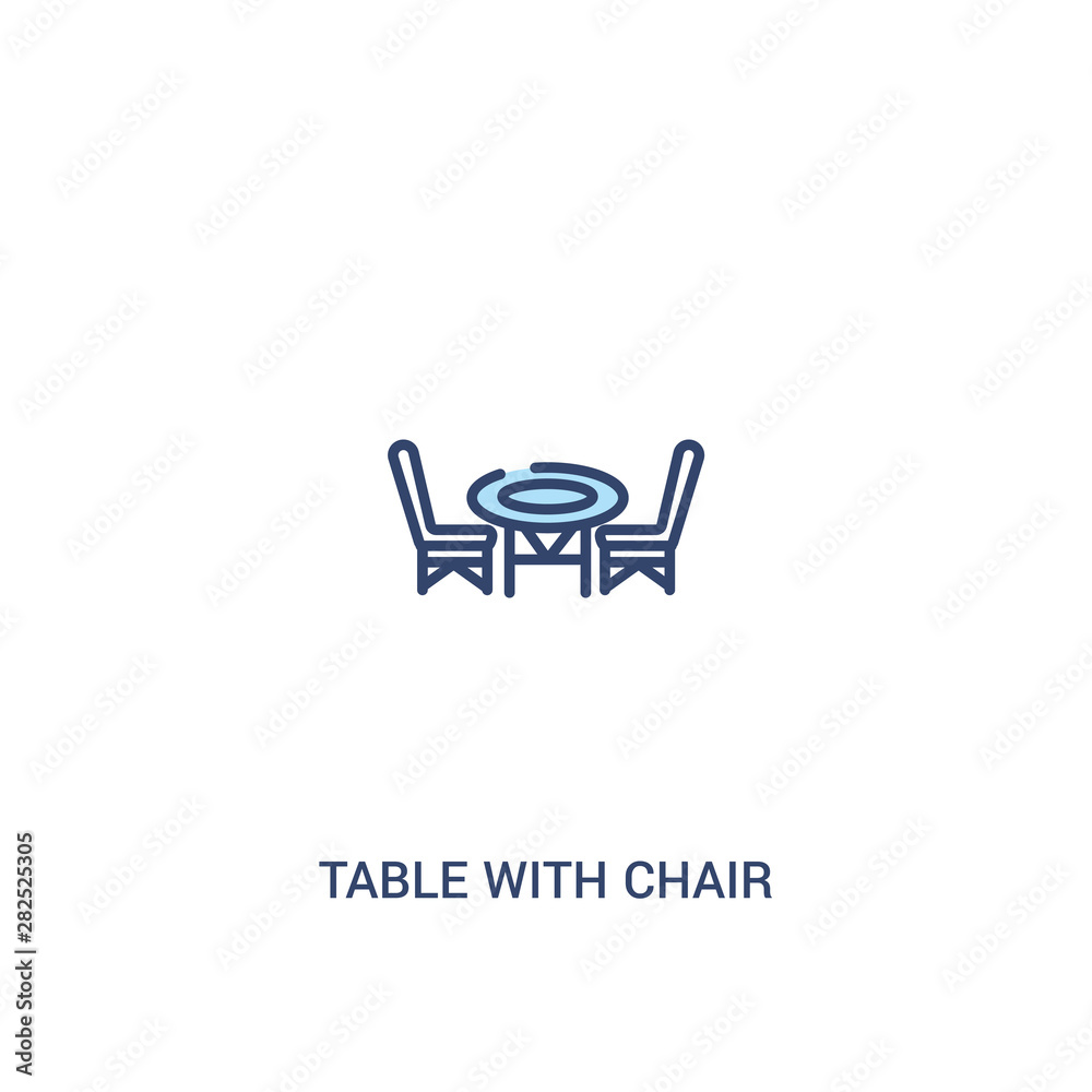 table with chair concept 2 colored icon. simple line element illustration. outline blue table with chair symbol. can be used for web and mobile ui/ux. table with chair concept 2 colored icon. simple line element illustration. outline blue table with chair symbol. can be used for web and mobile ui/ux.