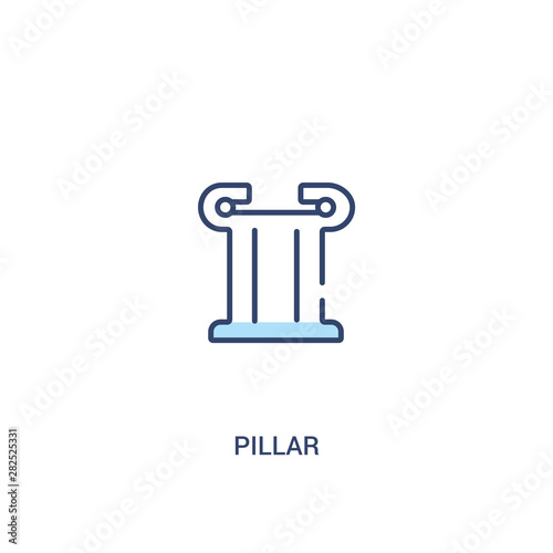 pillar concept 2 colored icon. simple line element illustration. outline blue pillar symbol. can be used for web and mobile ui/ux.