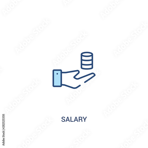 salary concept 2 colored icon. simple line element illustration. outline blue salary symbol. can be used for web and mobile ui/ux. © zaurrahimov