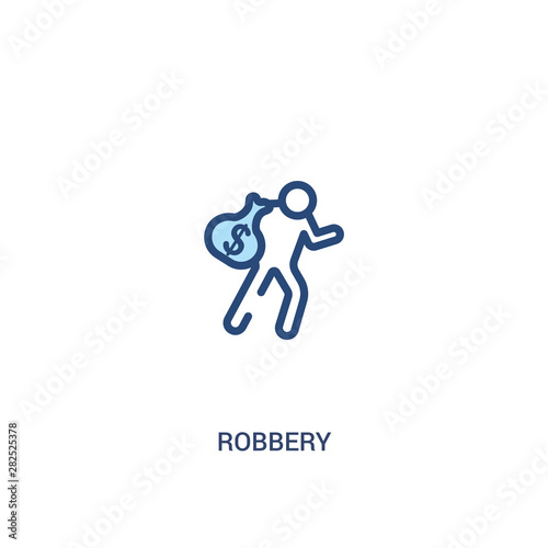 robbery concept 2 colored icon. simple line element illustration. outline blue robbery symbol. can be used for web and mobile ui/ux.