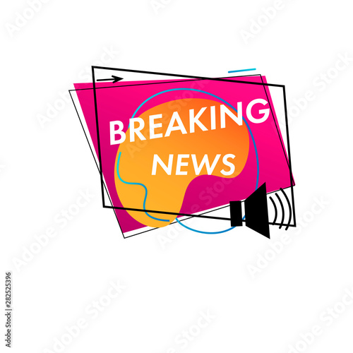 breaking news.Geometric banner news. liquid element. Sign of television company, news agency, mass media