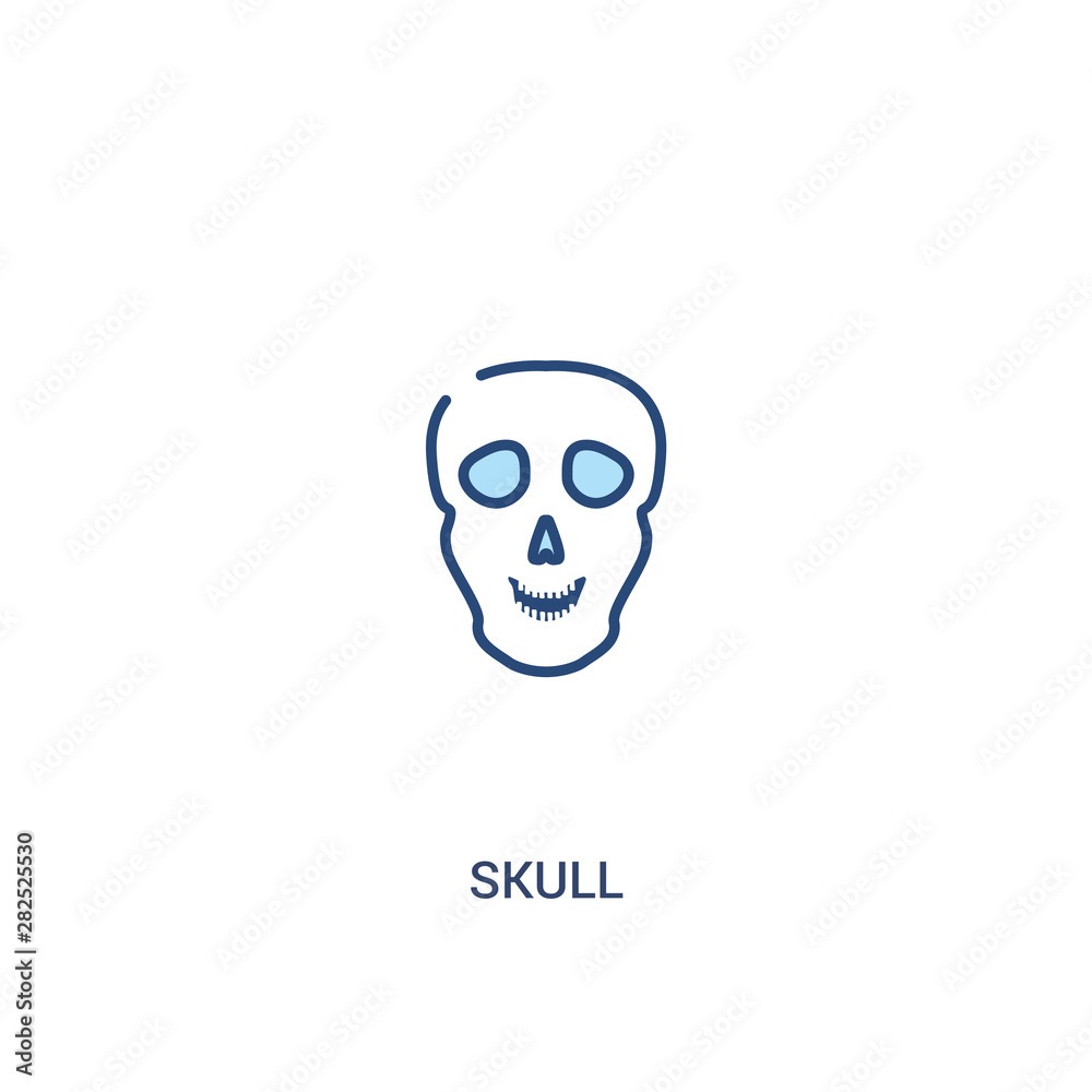 skull concept 2 colored icon. simple line element illustration. outline blue skull symbol. can be used for web and mobile ui/ux. skull concept 2 colored icon. simple line element illustration. outline blue skull symbol. can be used for web and mobile ui/ux.