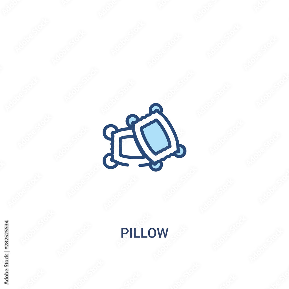 pillow concept 2 colored icon. simple line element illustration. outline blue pillow symbol. can be used for web and mobile ui/ux.