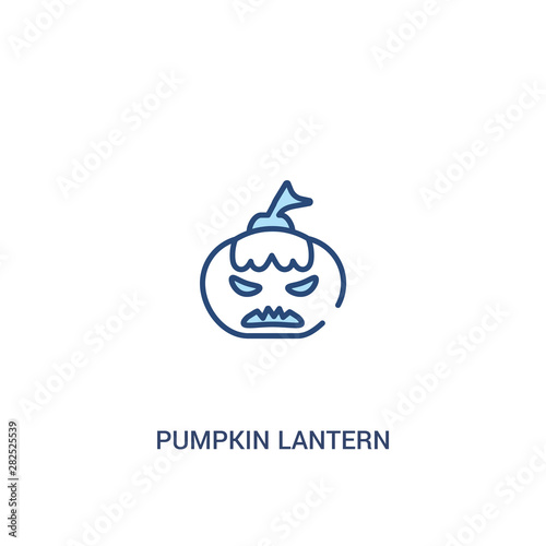 pumpkin lantern concept 2 colored icon. simple line element illustration. outline blue pumpkin lantern symbol. can be used for web and mobile ui/ux.