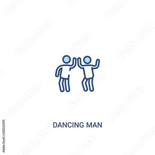 dancing man concept 2 colored icon. simple line element illustration. outline blue dancing man symbol. can be used for web and mobile ui ux.
