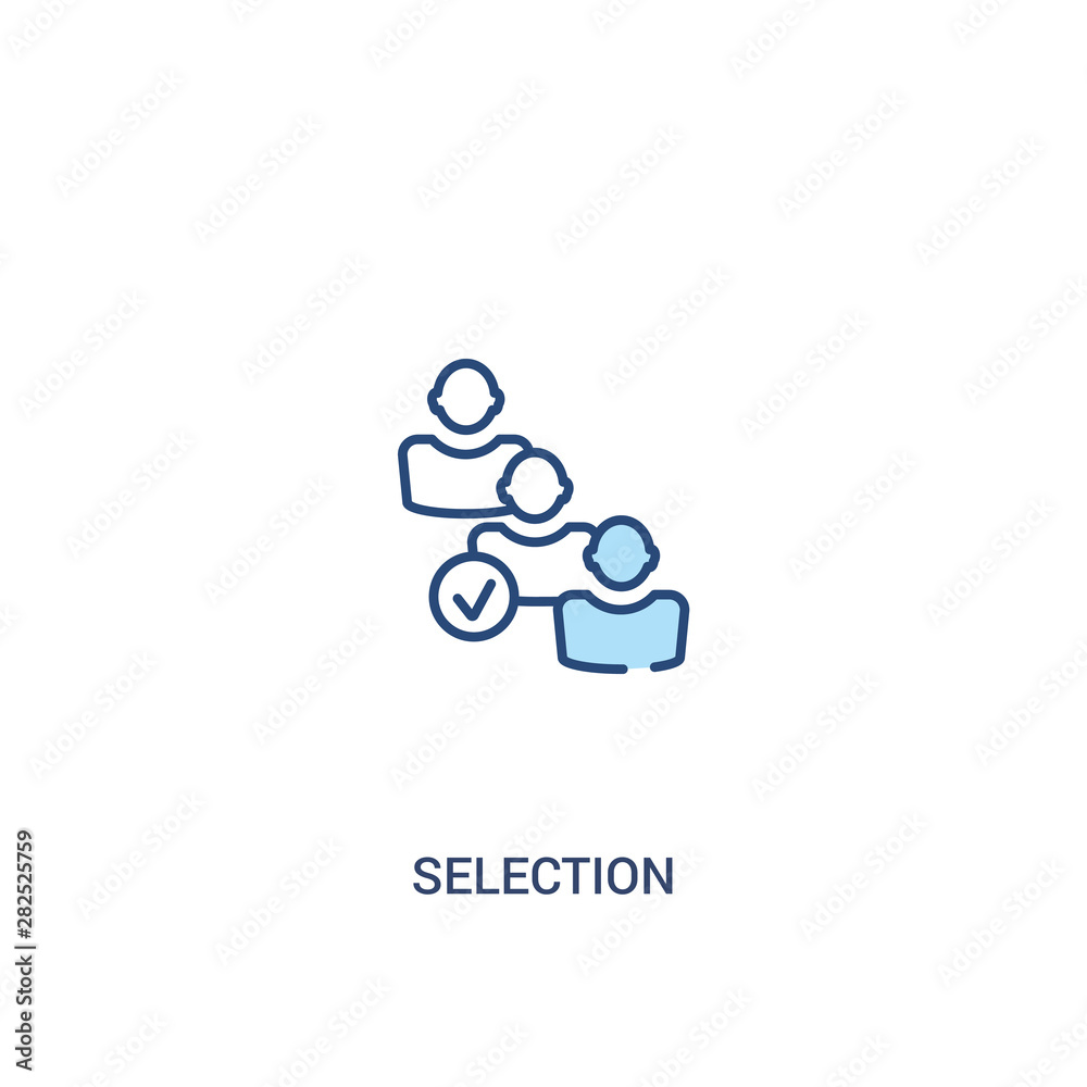 selection concept 2 colored icon. simple line element illustration ...
