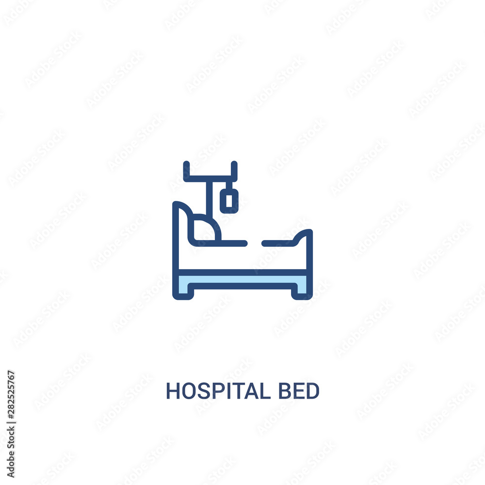 hospital bed concept 2 colored icon. simple line element illustration. outline blue hospital bed symbol. can be used for web and mobile ui/ux. hospital bed concept 2 colored icon. simple line element illustration. outline blue hospital bed symbol. can be used for web and mobile ui/ux.