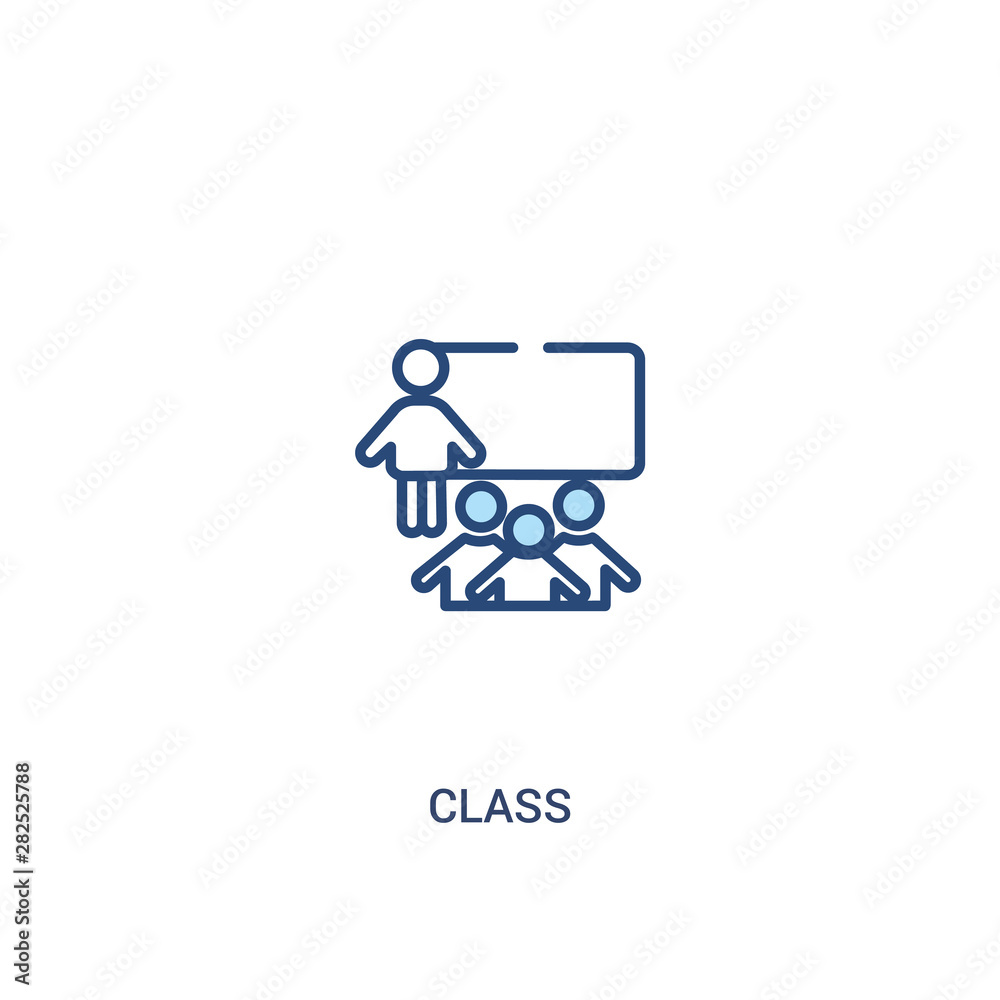 class concept 2 colored icon. simple line element illustration. outline blue class symbol. can be used for web and mobile ui/ux. class concept 2 colored icon. simple line element illustration. outline blue class symbol. can be used for web and mobile ui/ux.