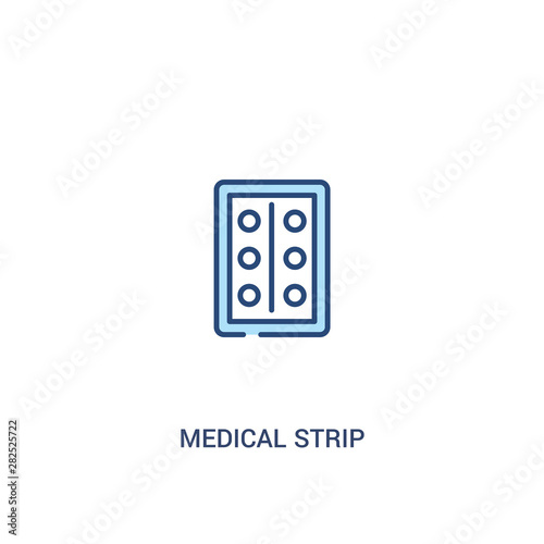 medical strip concept 2 colored icon. simple line element illustration. outline blue medical strip symbol. can be used for web and mobile ui/ux.