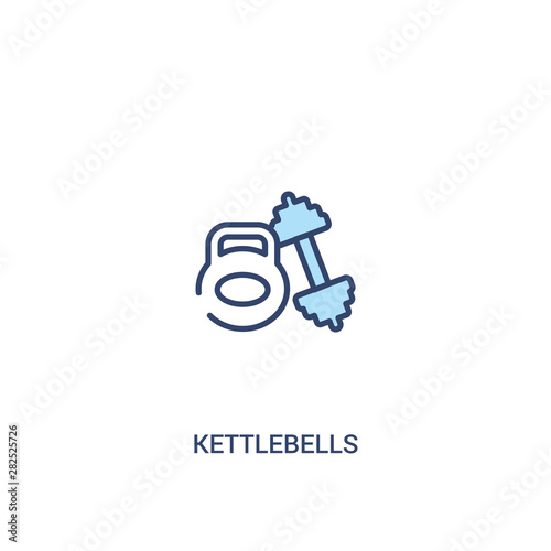 kettlebells concept 2 colored icon. simple line element illustration. outline blue kettlebells symbol. can be used for web and mobile ui ux.