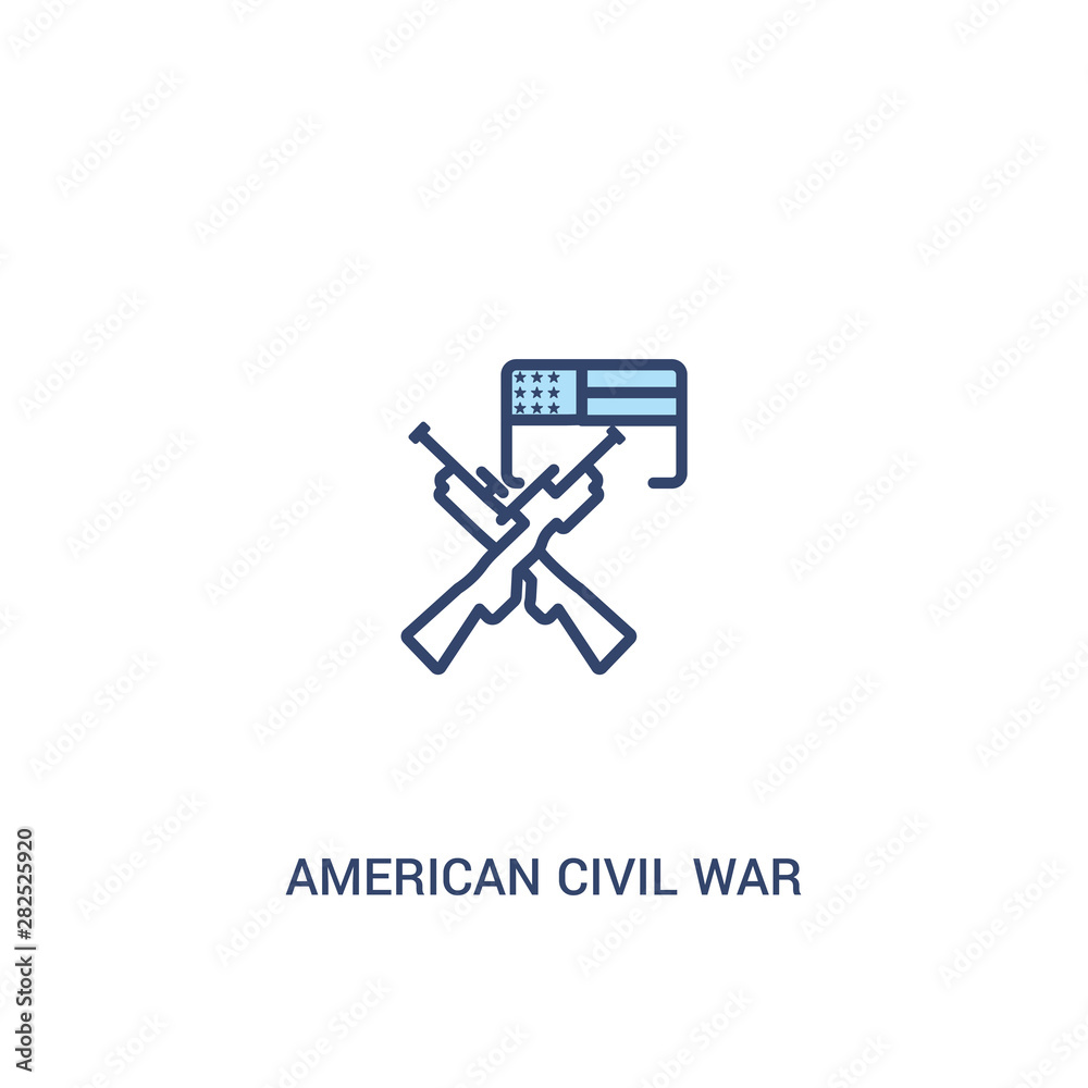 american civil war concept 2 colored icon. simple line element illustration. outline blue american civil war symbol. can be used for web and mobile ui/ux. american civil war concept 2 colored icon. simple line element illustration. outline blue american civil war symbol. can be used for web and mobile ui/ux.