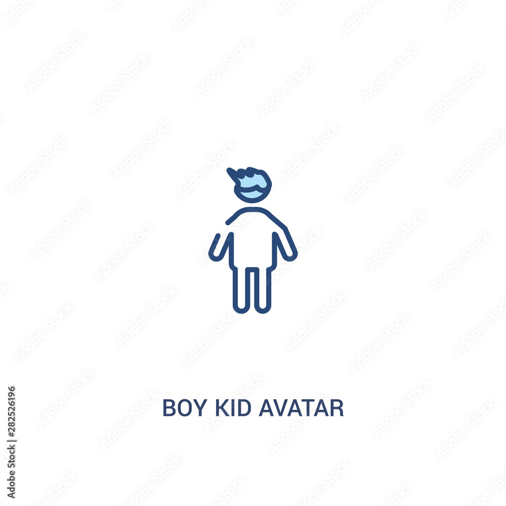 boy kid avatar concept 2 colored icon. simple line element illustration. outline blue boy kid avatar symbol. can be used for web and mobile ui/ux.
