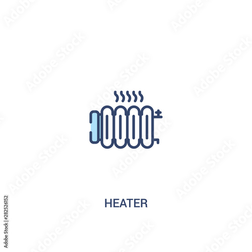 heater concept 2 colored icon. simple line element illustration. outline blue heater symbol. can be used for web and mobile ui/ux.