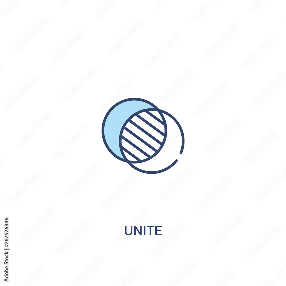 unite concept 2 colored icon. simple line element illustration. outline blue unite symbol. can be used for web and mobile ui/ux. unite concept 2 colored icon. simple line element illustration. outline blue unite symbol. can be used for web and mobile ui/ux.