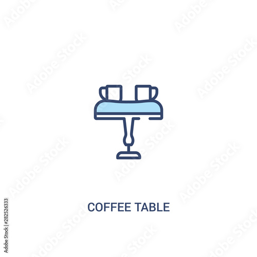 coffee table concept 2 colored icon. simple line element illustration. outline blue coffee table symbol. can be used for web and mobile ui ux.