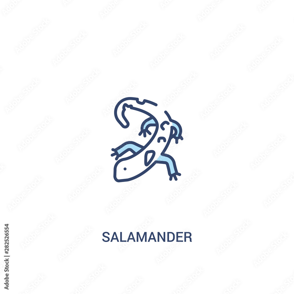 Fototapeta salamander concept 2 colored icon. simple line element illustration. outline blue salamander symbol. can be used for web and mobile ui/ux.