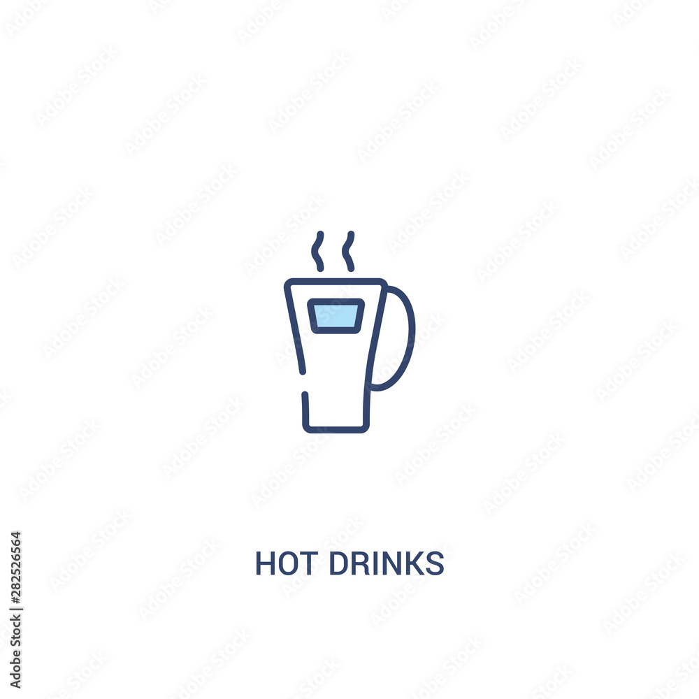 hot drinks concept 2 colored icon. simple line element illustration. outline blue hot drinks symbol. can be used for web and mobile ui/ux. hot drinks concept 2 colored icon. simple line element illustration. outline blue hot drinks symbol. can be used for web and mobile ui/ux.