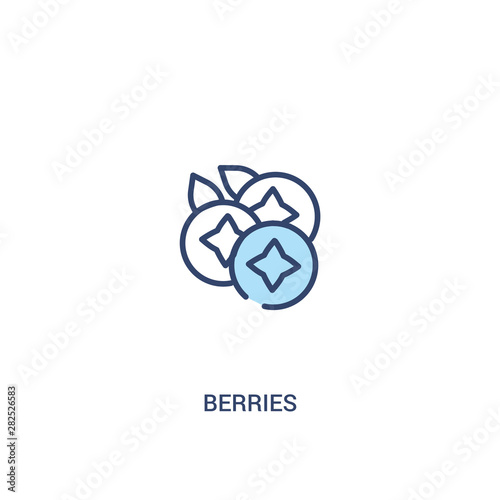 berries concept 2 colored icon. simple line element illustration. outline blue berries symbol. can be used for web and mobile ui/ux.