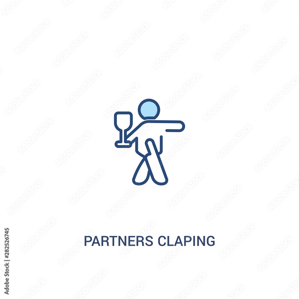 partners claping hands concept 2 colored icon. simple line element illustration. outline blue partners claping hands symbol. can be used for web and mobile ui/ux. partners claping hands concept 2 colored icon. simple line element illustration. outline blue partners claping hands symbol. can be used for web and mobile ui/ux.