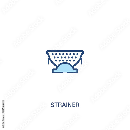 strainer concept 2 colored icon. simple line element illustration. outline blue strainer symbol. can be used for web and mobile ui/ux.