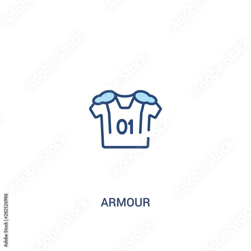 armour concept 2 colored icon. simple line element illustration. outline blue armour symbol. can be used for web and mobile ui/ux.