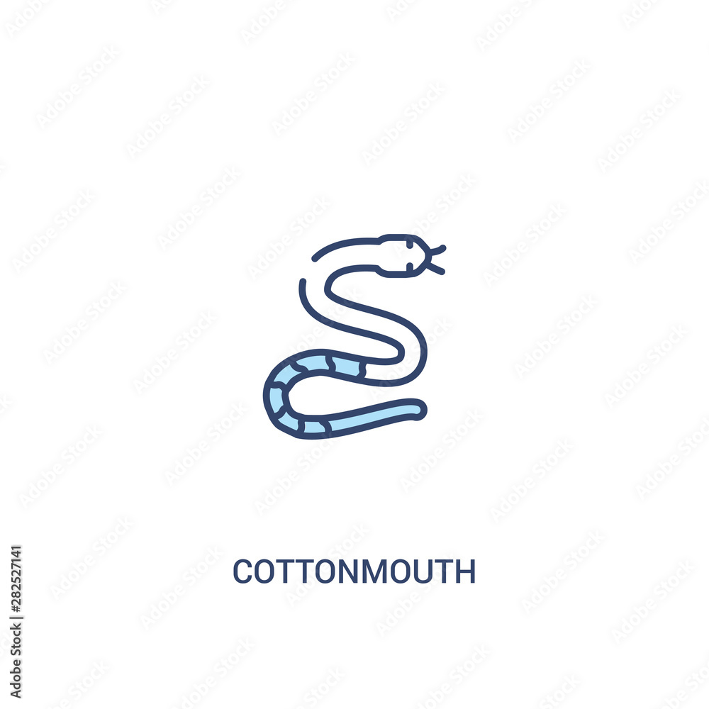 cottonmouth concept 2 colored icon. simple line element illustration. outline blue cottonmouth symbol. can be used for web and mobile ui/ux. cottonmouth concept 2 colored icon. simple line element illustration. outline blue cottonmouth symbol. can be used for web and mobile ui/ux.