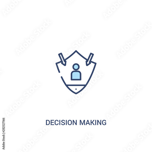decision making concept 2 colored icon. simple line element illustration. outline blue decision making symbol. can be used for web and mobile ui/ux.