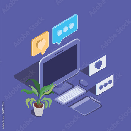 desktop computer technology device icon