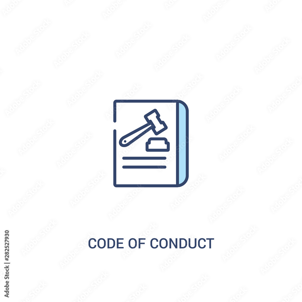 code of conduct concept 2 colored icon. simple line element illustration. outline blue code of conduct symbol. can be used for web and mobile ui/ux. code of conduct concept 2 colored icon. simple line element illustration. outline blue code of conduct symbol. can be used for web and mobile ui/ux.