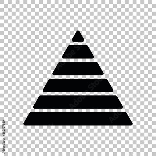 Maslow pyramid sign. Black icon on transparent background. Illustration.