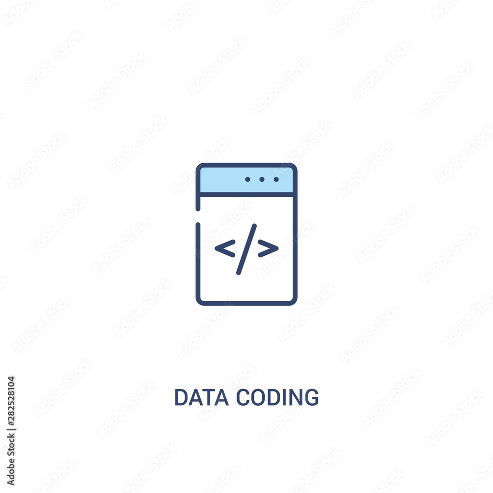 data coding concept 2 colored icon. simple line element illustration. outline blue data coding symbol. can be used for web and mobile ui/ux. data coding concept 2 colored icon. simple line element illustration. outline blue data coding symbol. can be used for web and mobile ui/ux.