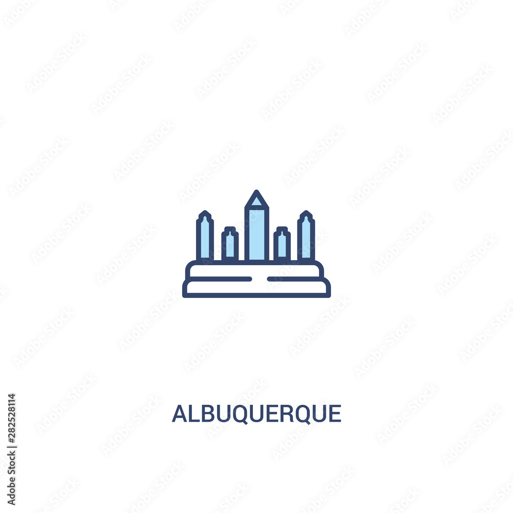 albuquerque concept 2 colored icon. simple line element illustration. outline blue albuquerque symbol. can be used for web and mobile ui/ux.