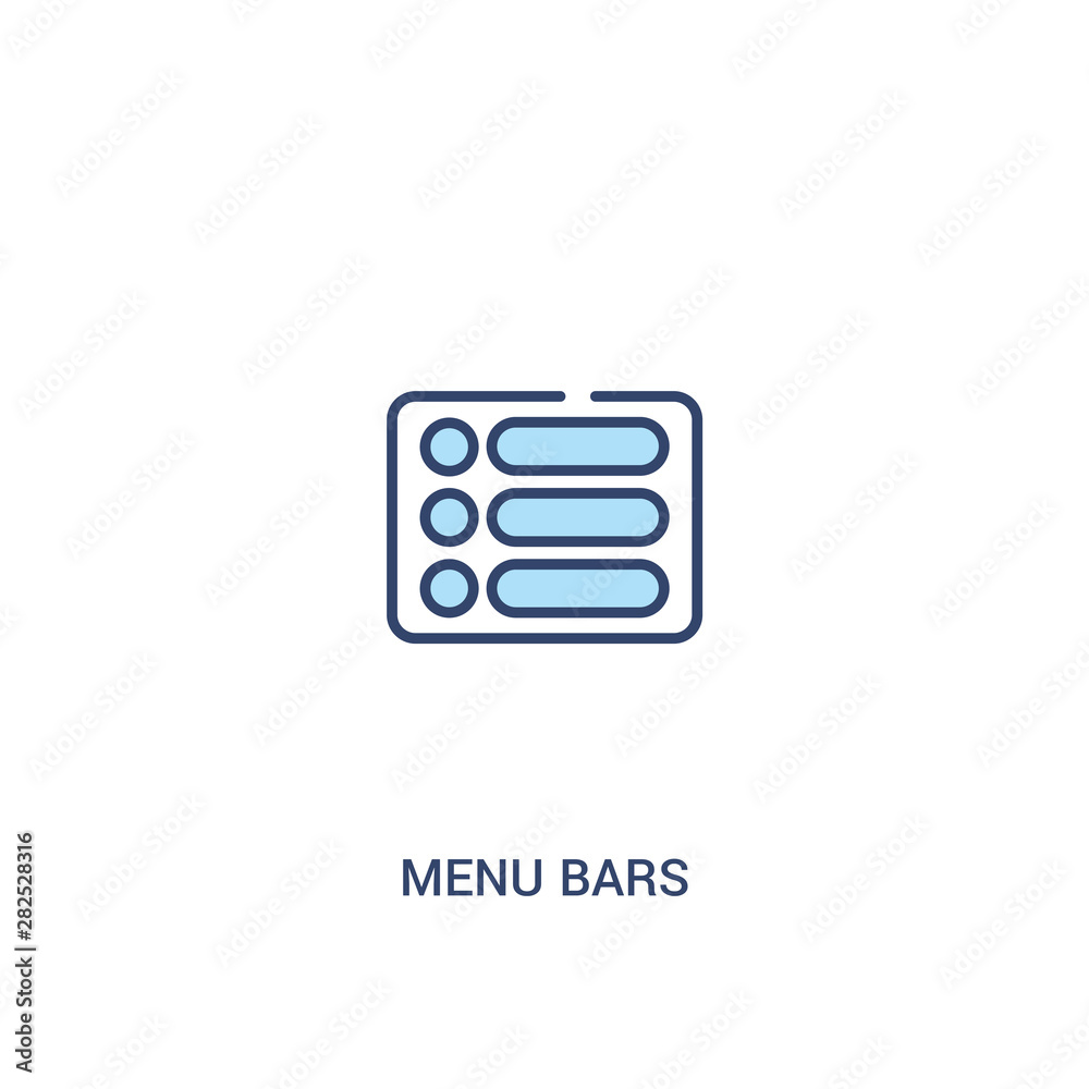menu bars concept 2 colored icon. simple line element illustration. outline blue menu bars symbol. can be used for web and mobile ui/ux. menu bars concept 2 colored icon. simple line element illustration. outline blue menu bars symbol. can be used for web and mobile ui/ux.