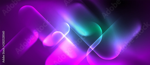 Neon glowing techno lines, hi-tech futuristic abstract background template