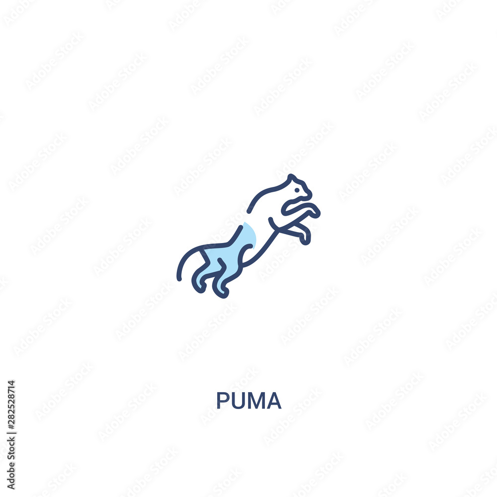 puma concept 2 colored icon. simple line element illustration. outline blue puma symbol. can be used for web and mobile ui/ux. puma concept 2 colored icon. simple line element illustration. outline blue puma symbol. can be used for web and mobile ui/ux.