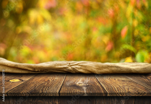 Empty wooden table background