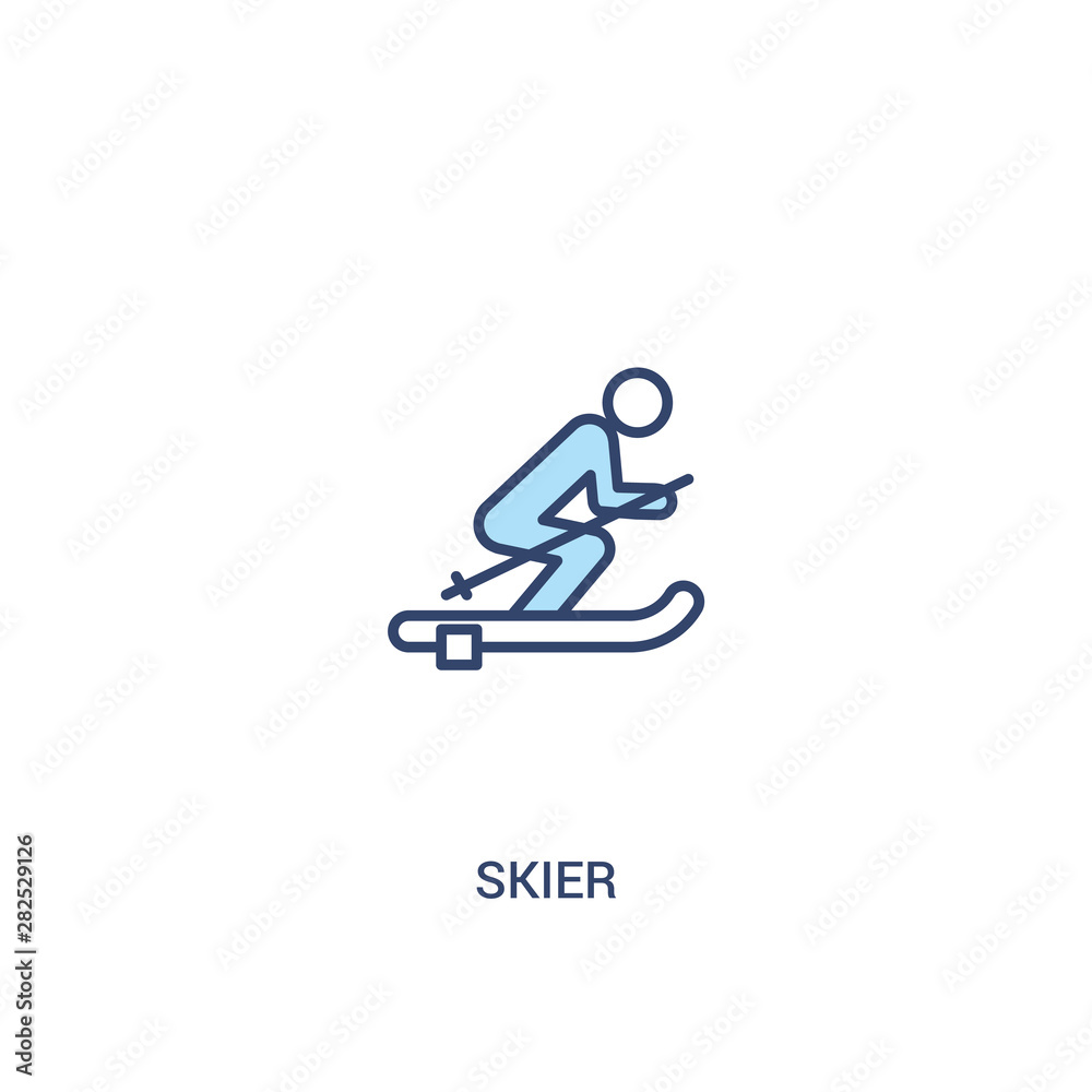 skier concept 2 colored icon. simple line element illustration. outline blue skier symbol. can be used for web and mobile ui/ux. skier concept 2 colored icon. simple line element illustration. outline blue skier symbol. can be used for web and mobile ui/ux.
